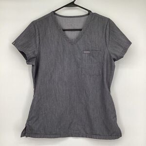 Ladies Jaanuu Scrub Top Medical Uniform‎ Gray Small